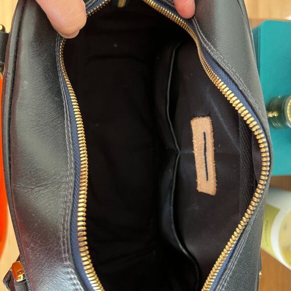 Rare Clare V. Navy Madeleine Petit Leather Handbag - Picture 5 of 5